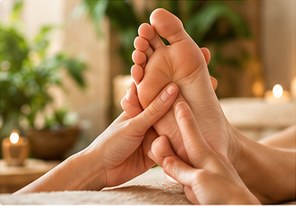 Séance de réflexologie plantaire dans une ambiance apaisante